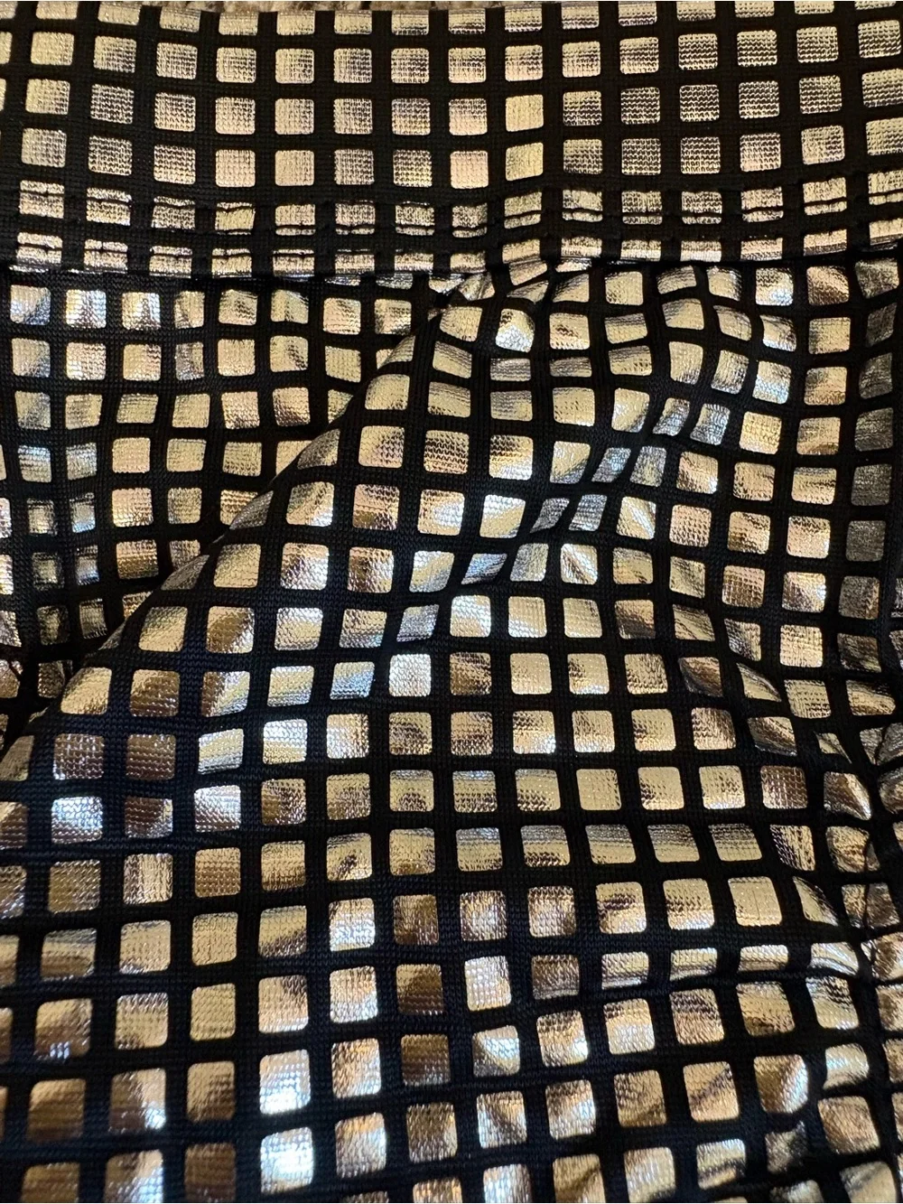 Men's Metallic Square-Grid Tanga Thong - Size XL - New